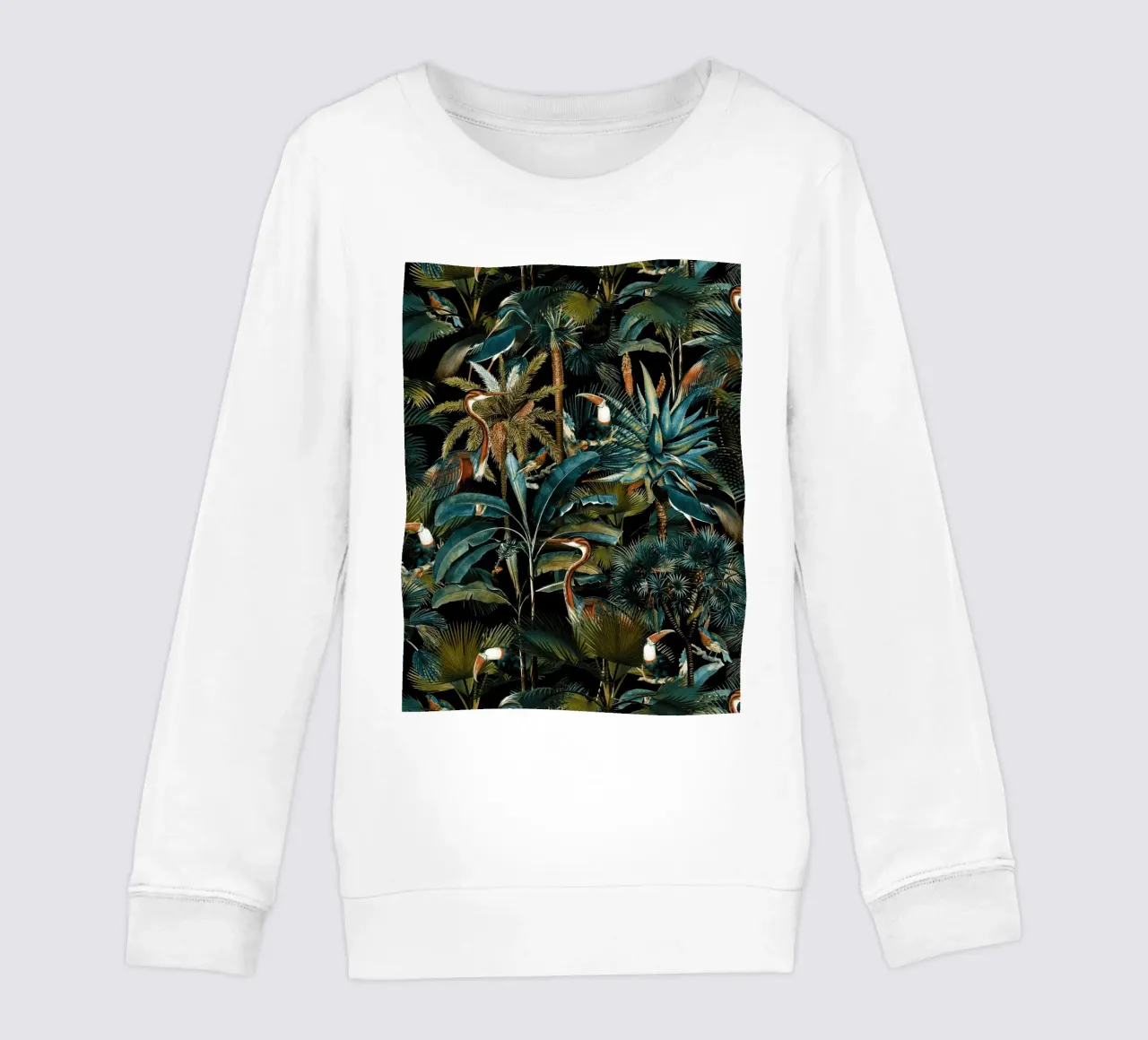 Jungle and Birds I kids sweatshirt by burcukorkmazyurek
