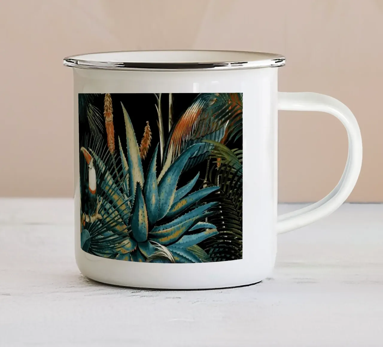 Jungle and Birds I tazza in smalto da burcukorkmazyurek