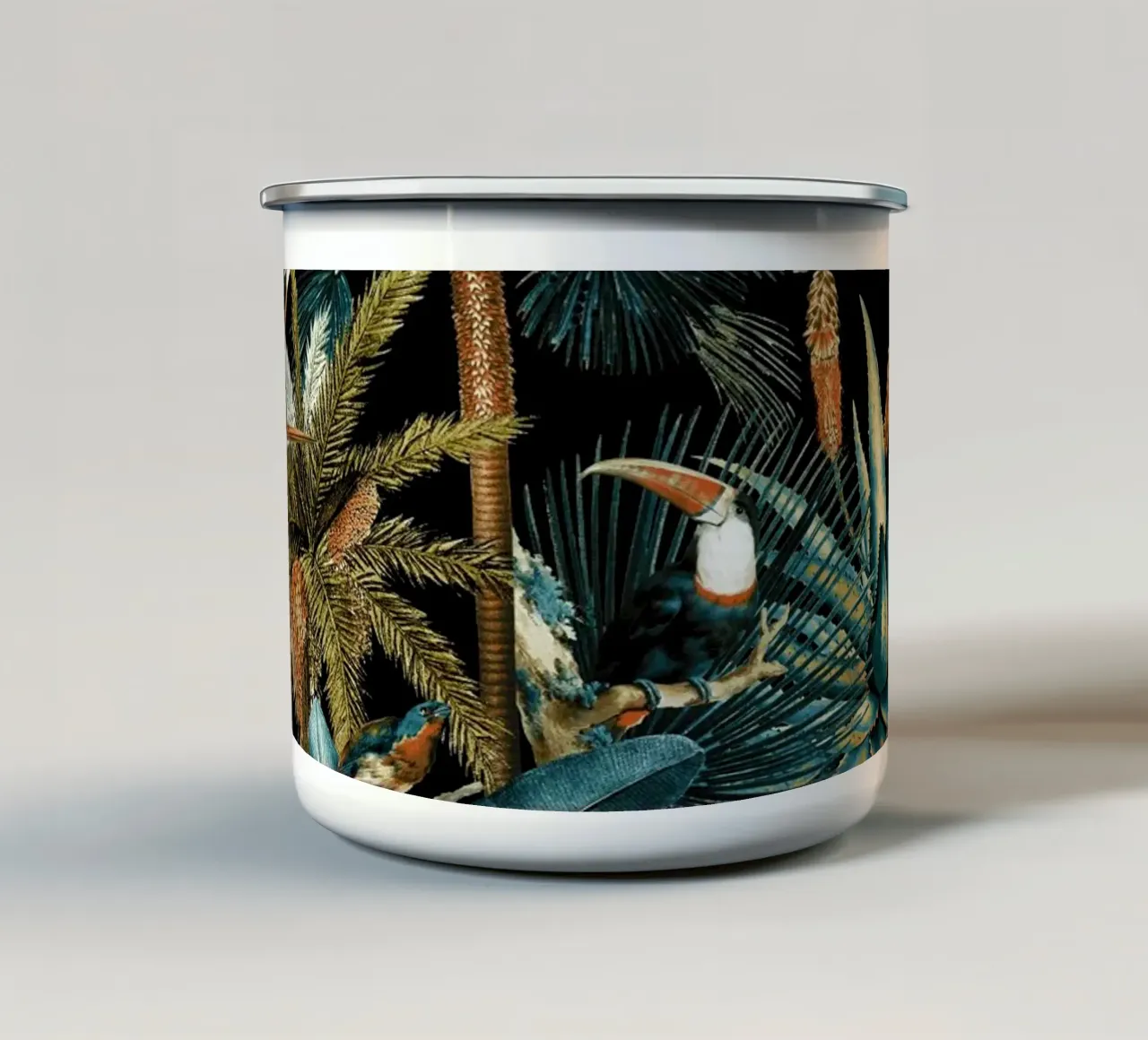 Jungle and Birds I tazza in smalto da burcukorkmazyurek