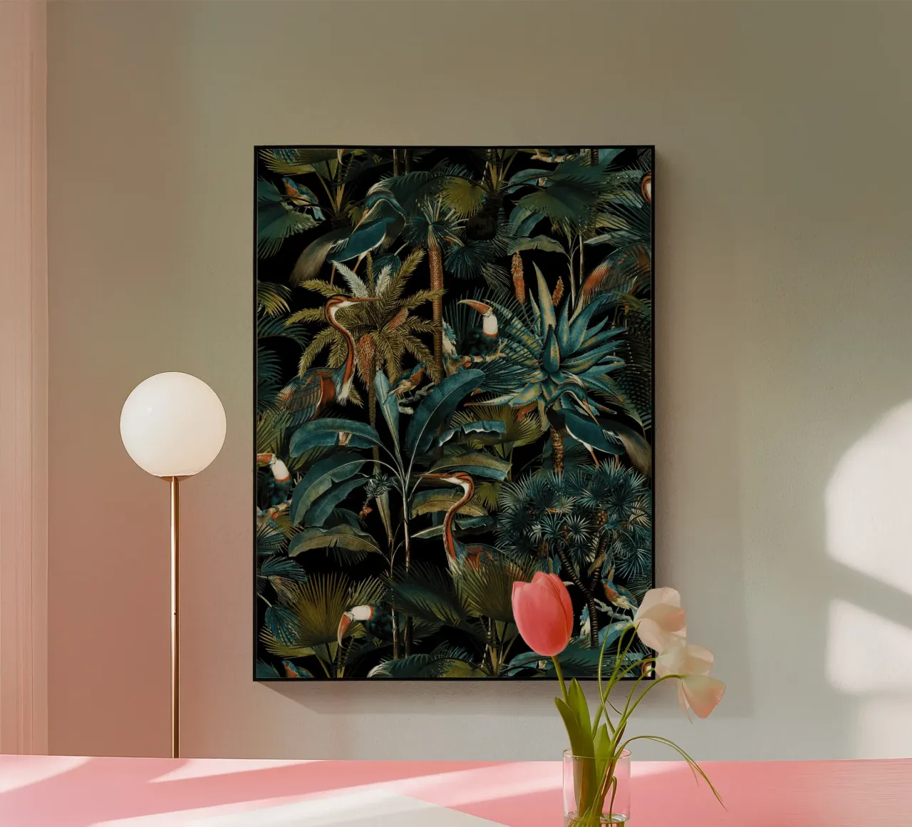 Jungle and Birds I acrylic glass by burcukorkmazyurek