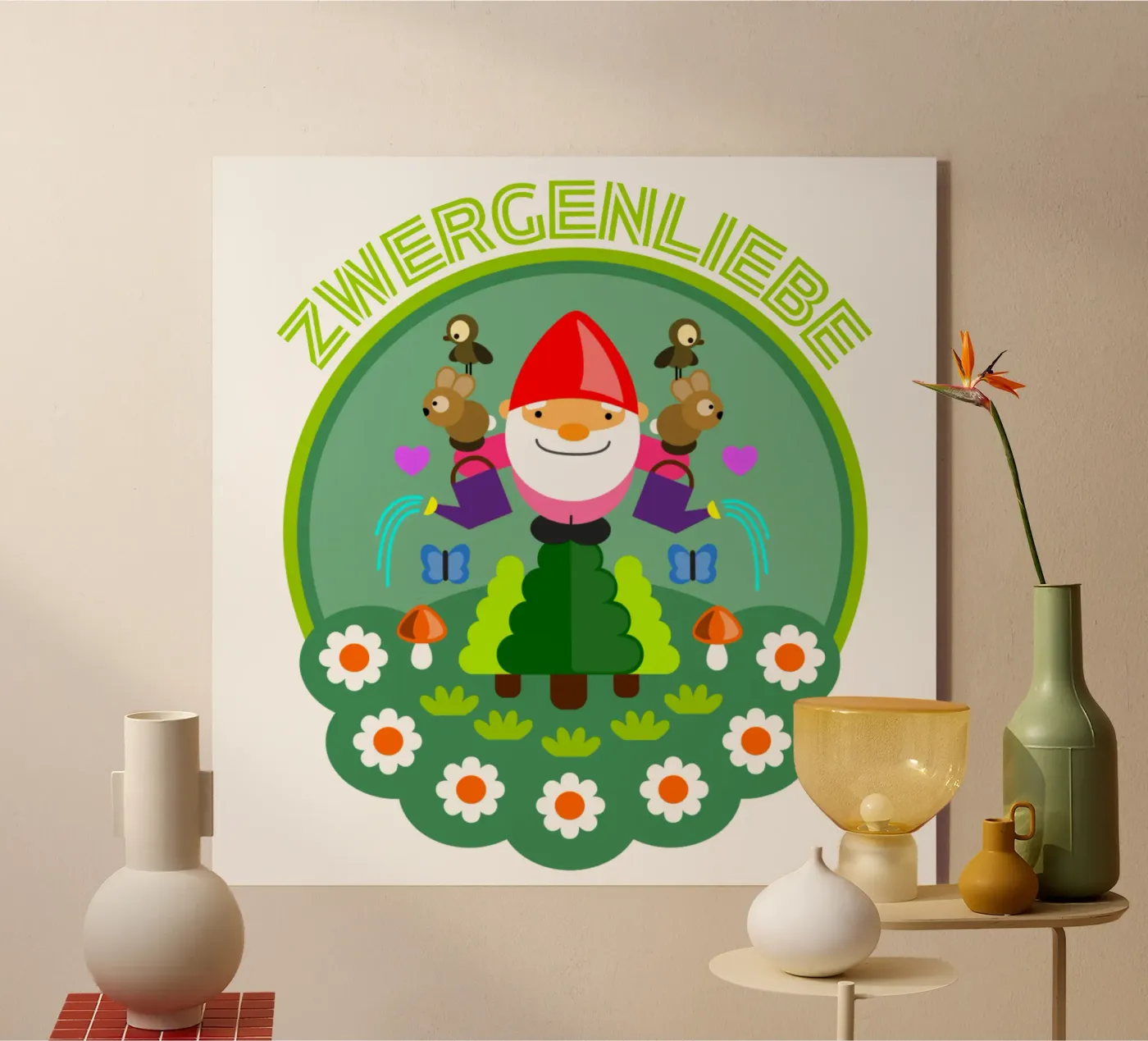 zwergenliebe acryl van fummelhummel