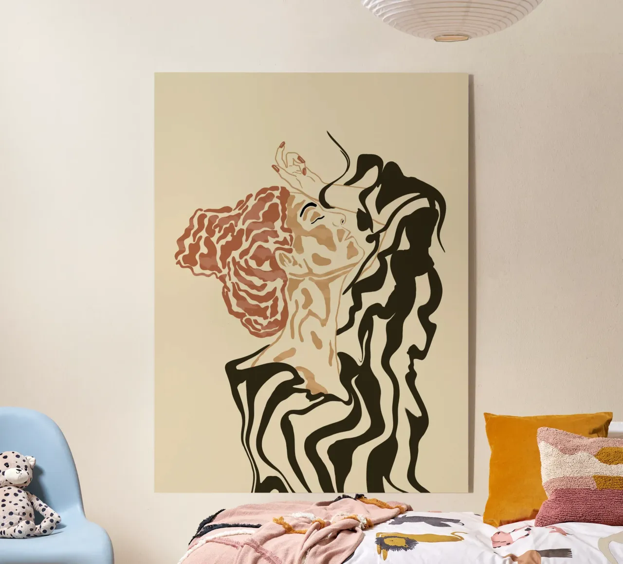 Donna con camicetta a righe plexiglass da Sannel Larson