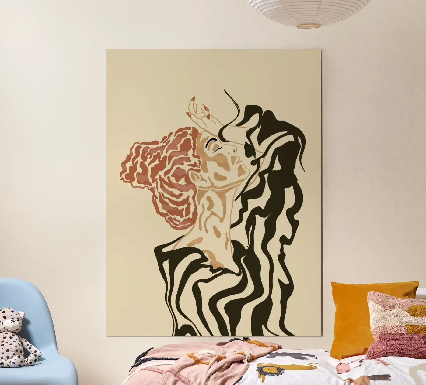 Donna con camicetta a righe poster da Sannel Larson