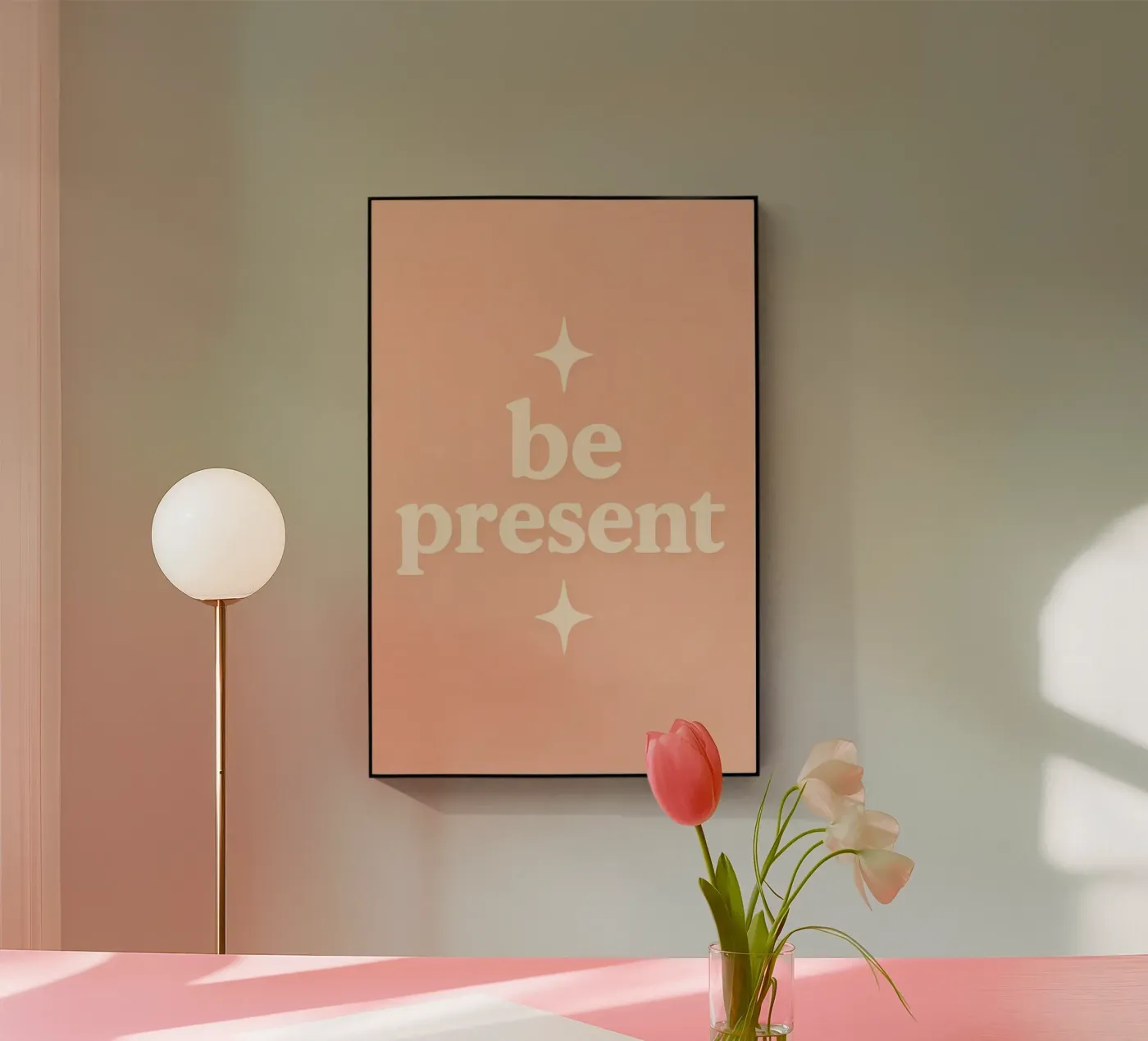 Be Present (Apricot) plexiglass da treechild
