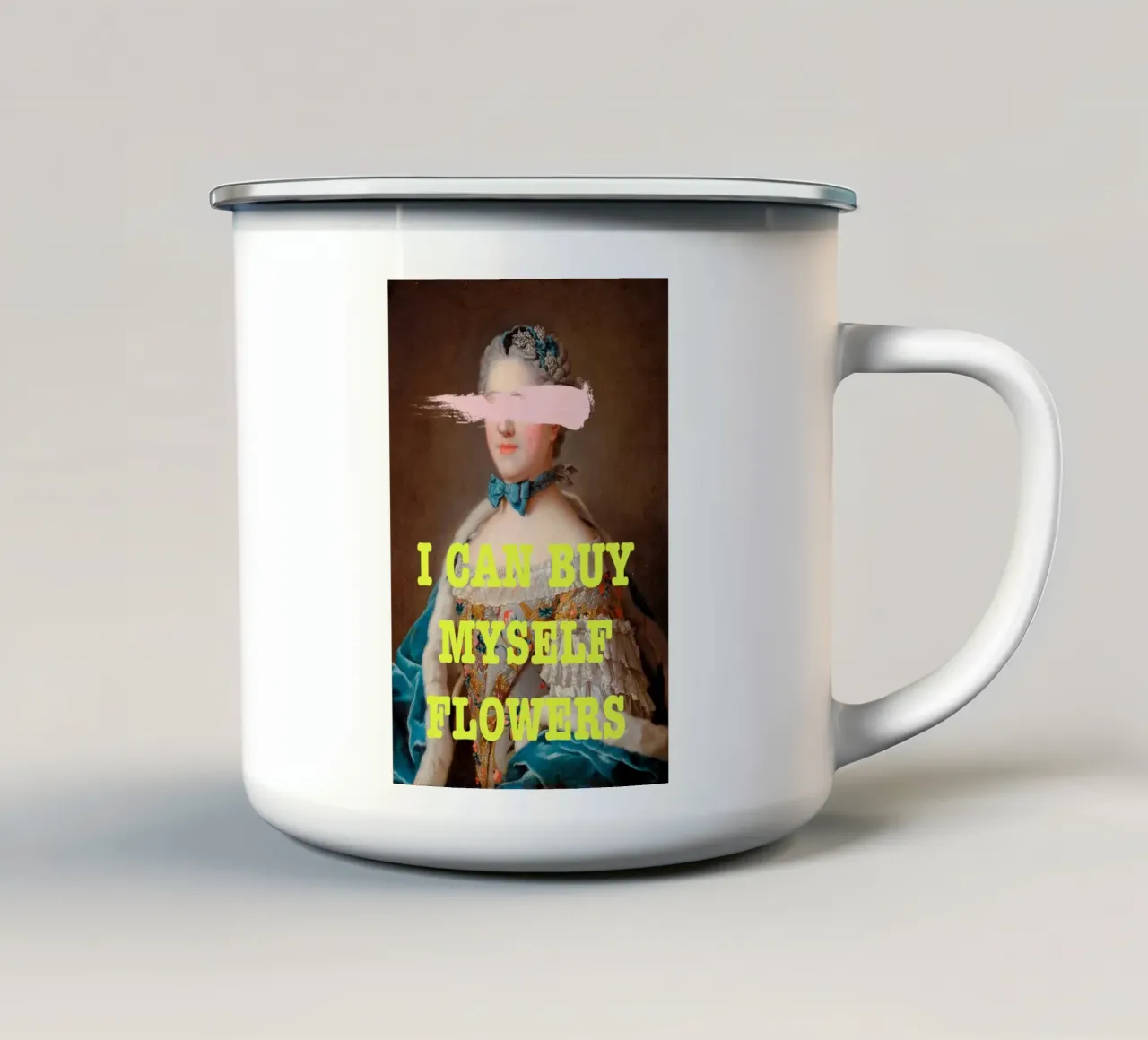 Yellow Feminist Altered Art tazza in smalto da GraceDigitalArtCo