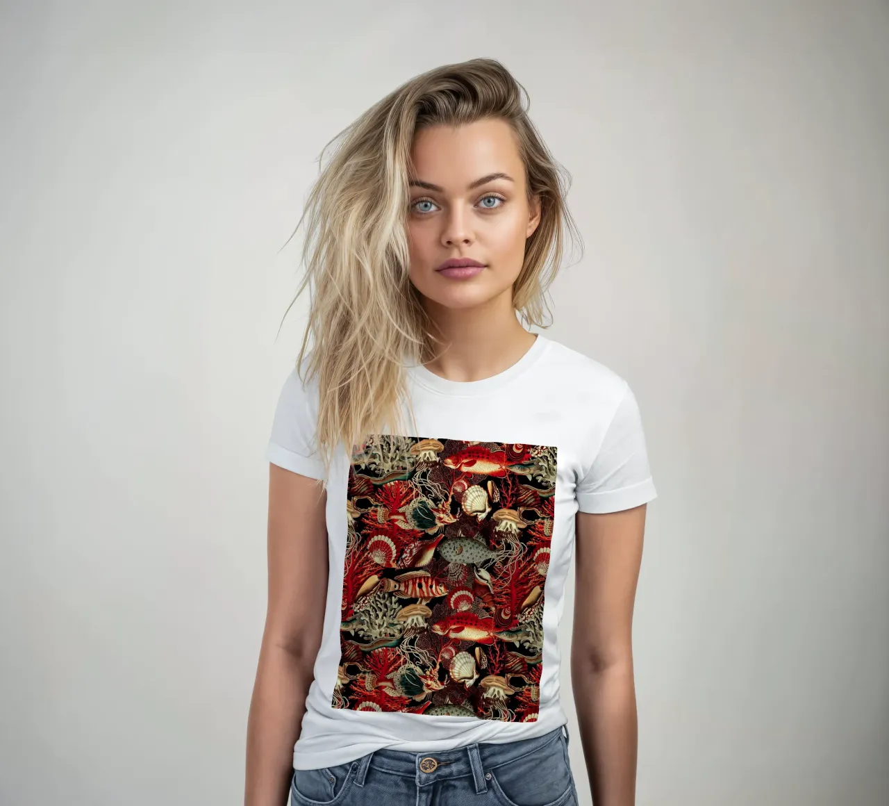 Fish and Corals I women's fitted t-shirt by burcukorkmazyurek