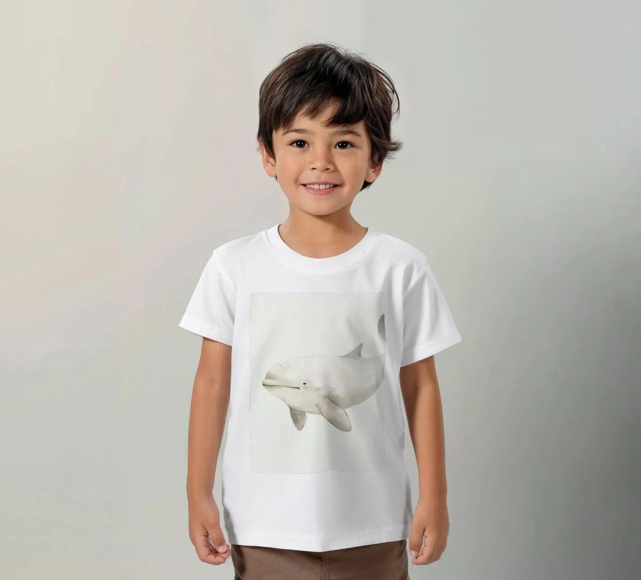 Pittura ad acquerello di un delfino Baiji t-shirt bambini da DesignDoodle