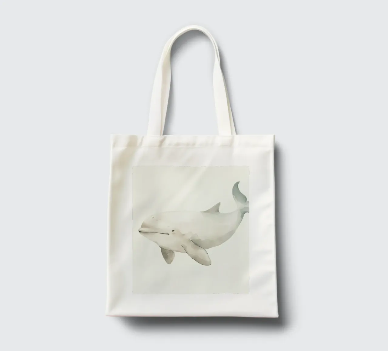 Pittura ad acquerello di un delfino Baiji borsa in juta da DesignDoodle