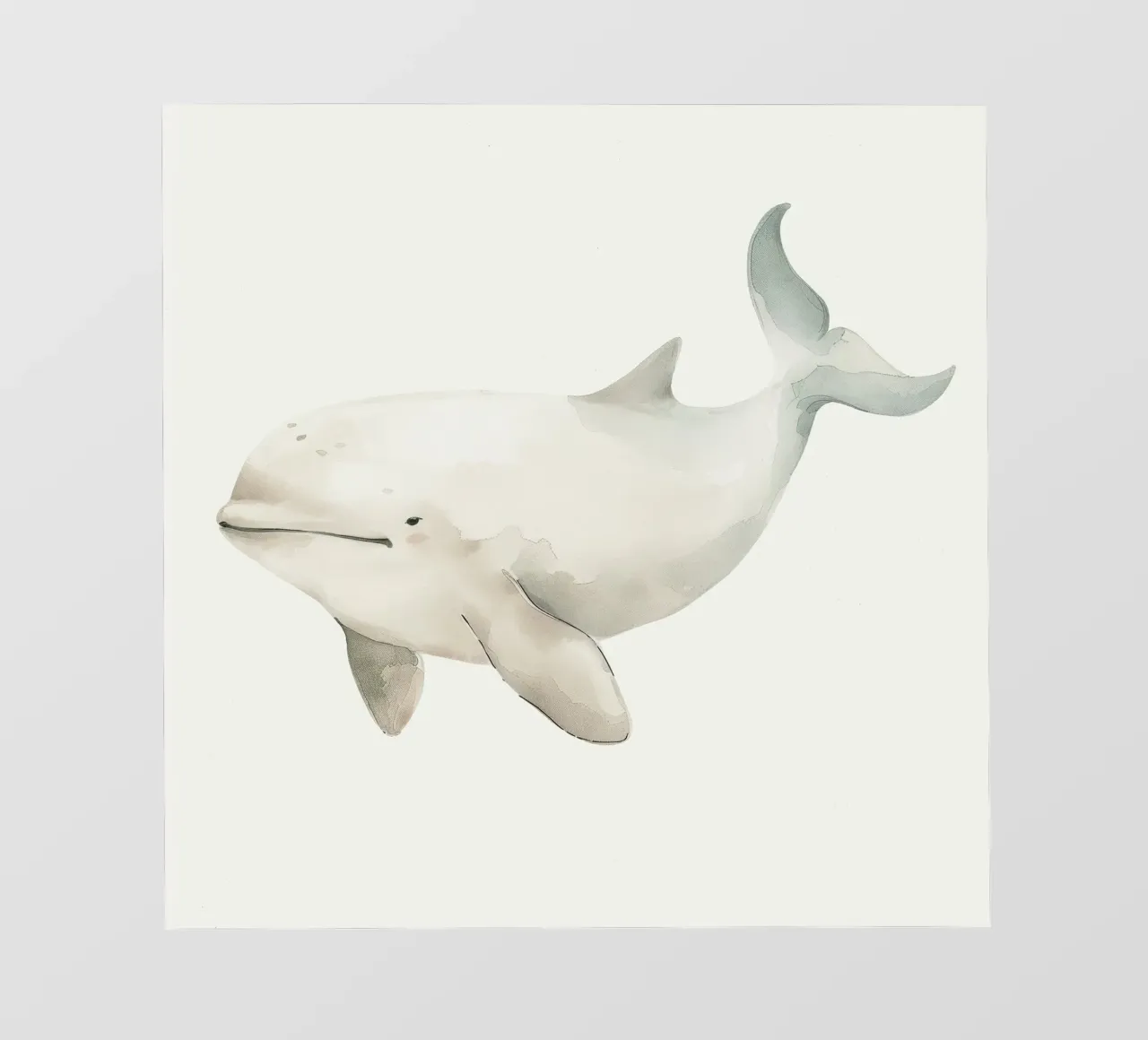 Pittura ad acquerello di un delfino Baiji pellicola backlit da DesignDoodle