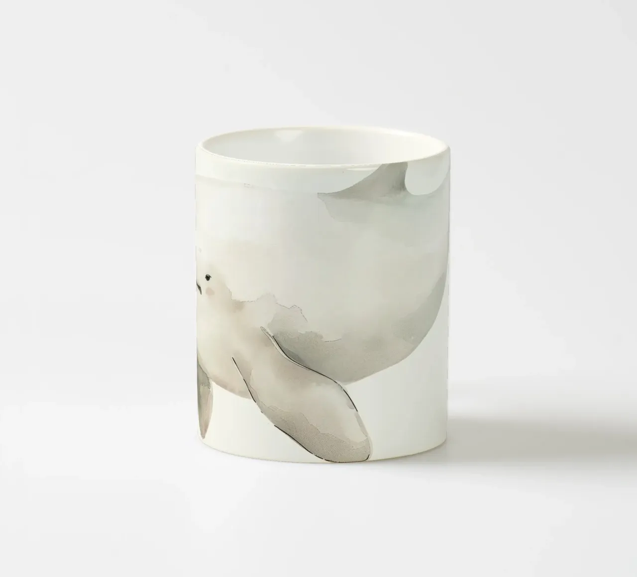 Pittura ad acquerello di un delfino Baiji tazza in ceramica da DesignDoodle