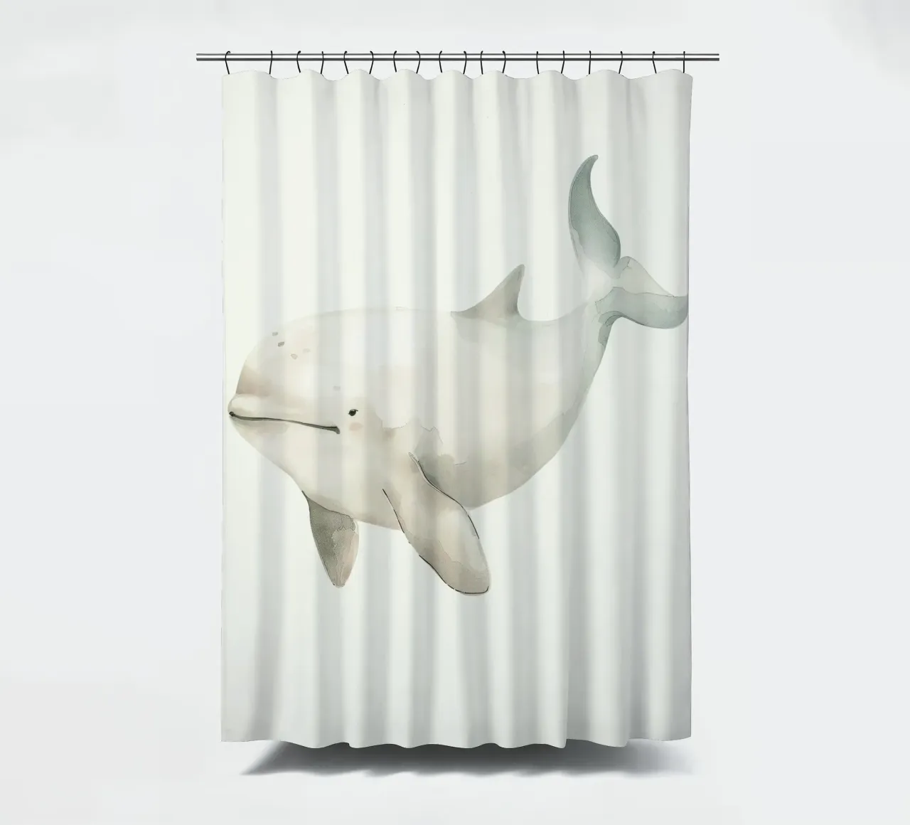 Pittura ad acquerello di un delfino Baiji tenda da doccia da DesignDoodle