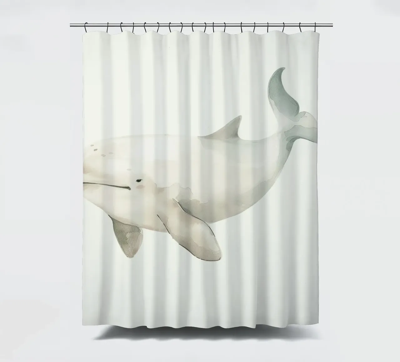 Pittura ad acquerello di un delfino Baiji tenda da doccia da DesignDoodle