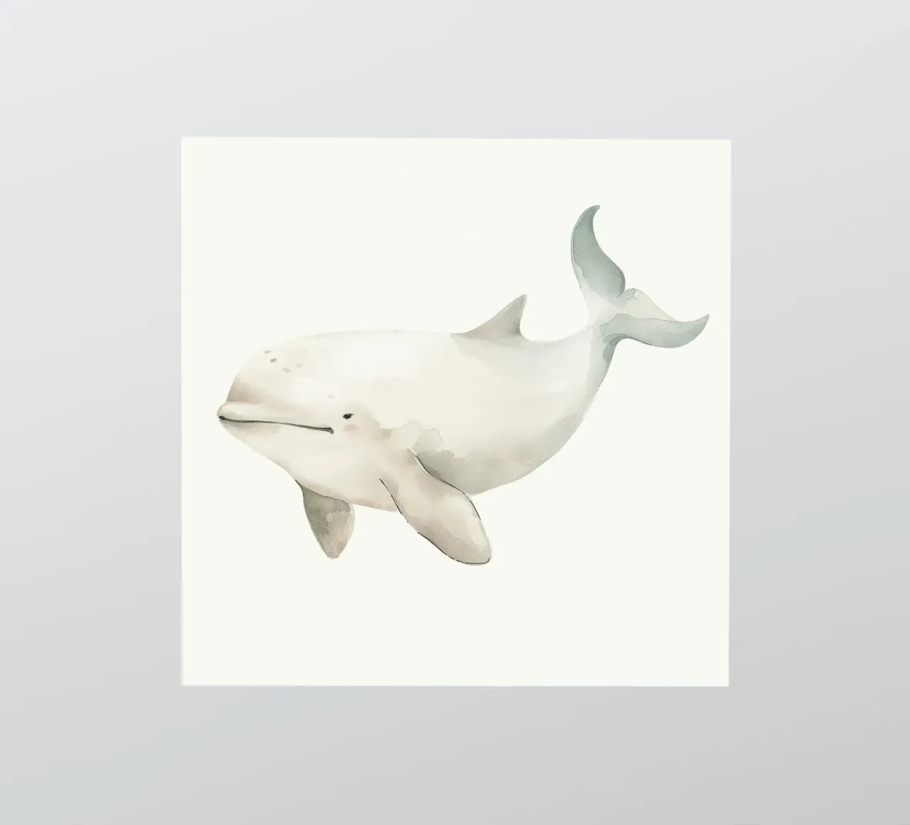 Watercolor Painting of a Baiji Dolphin sticker by DesignDoodle