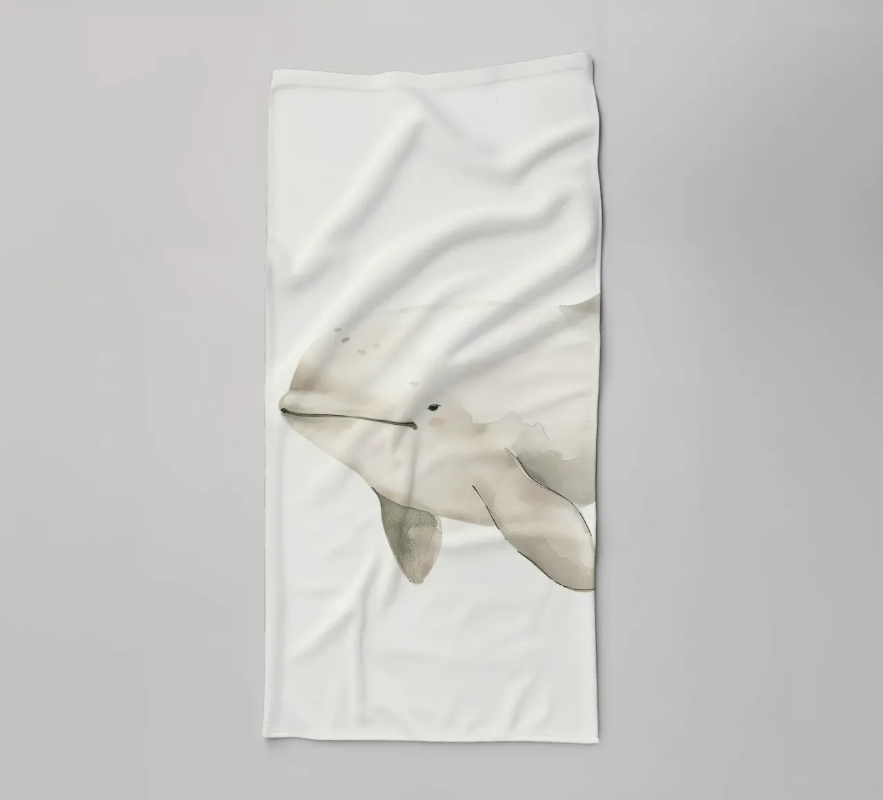 Pittura ad acquerello di un delfino Baiji asciugamano da bagno da DesignDoodle
