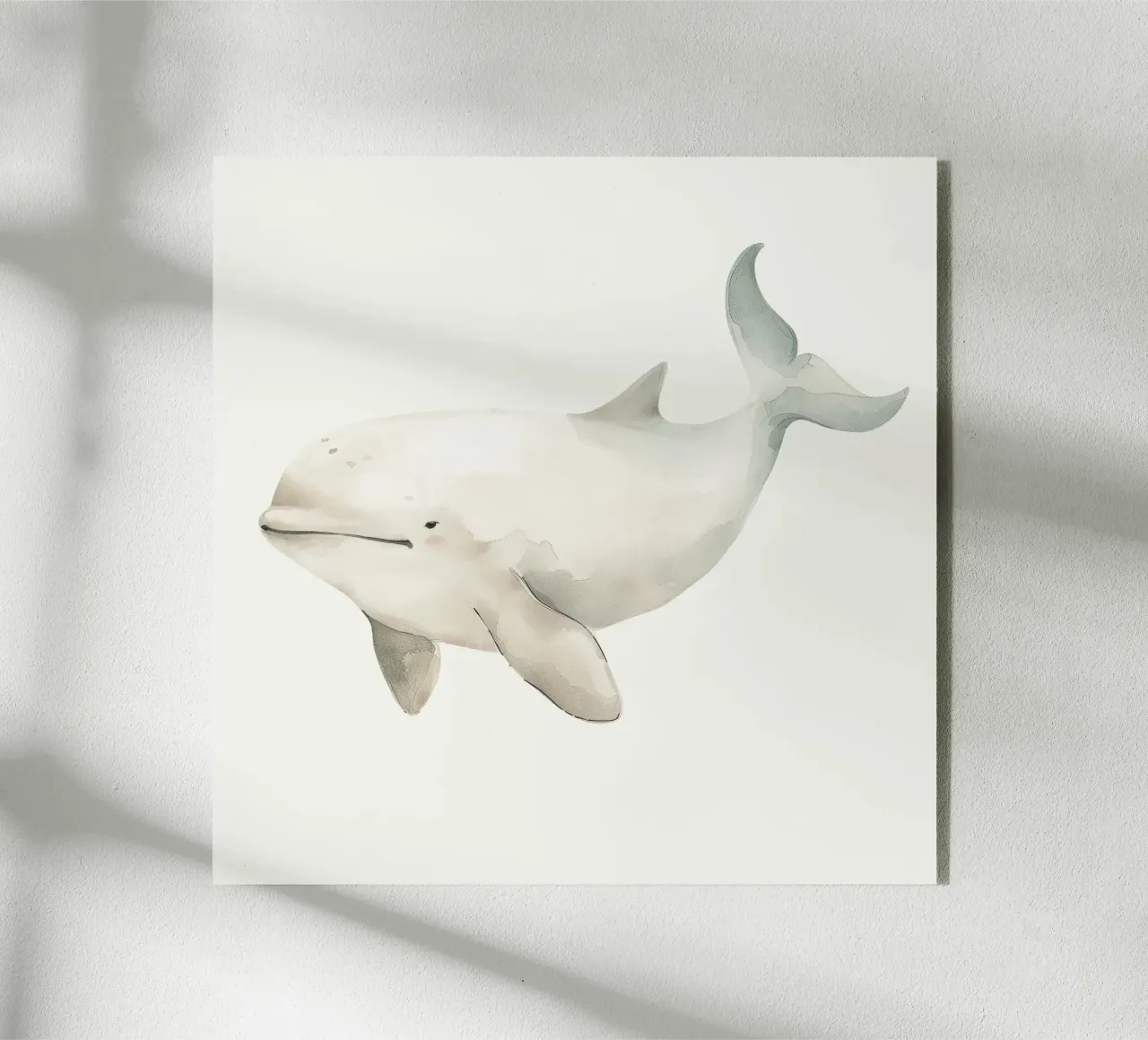 Watercolor Painting of a Baiji Dolphin acrylic glass by DesignDoodle