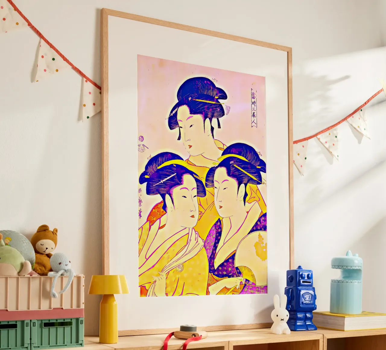 Kitagawa Utamaro, Three Beauties of Present Time in 2.0 mode poster by the-witcher
