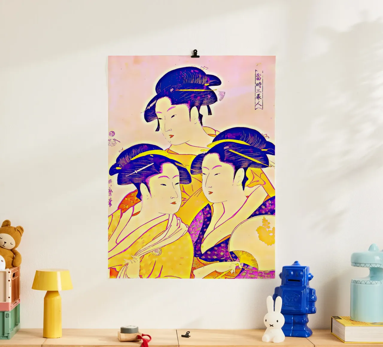 Kitagawa Utamaro, Three Beauties of Present Time in 2.0 mode poster by the-witcher