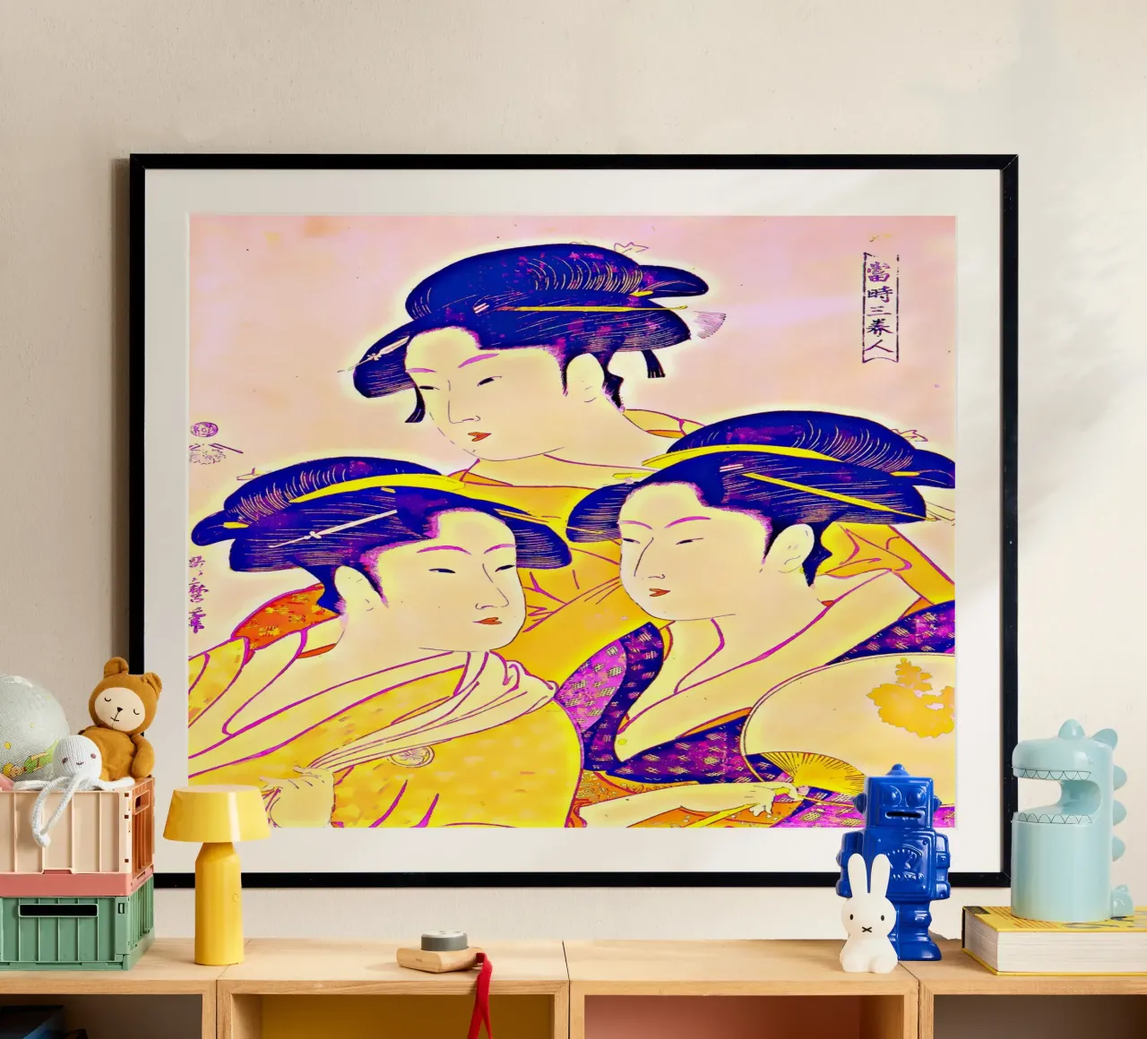 Kitagawa Utamaro, Three Beauties of Present Time in 2.0 mode poster by the-witcher