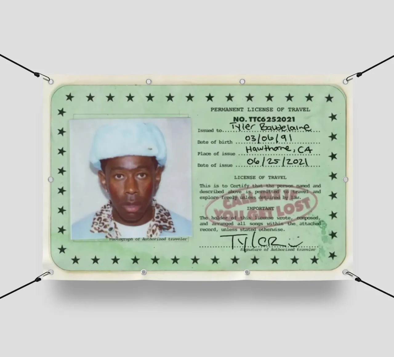 License Of Tyler The Creator - Call Me if You Get Lost telo in pvc da edanfargol