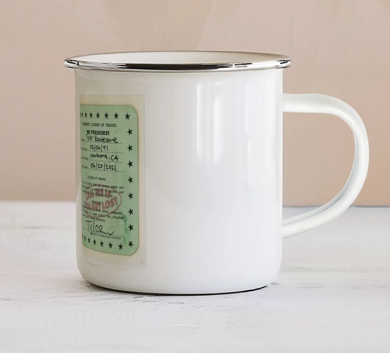 License Of Tyler The Creator - Call Me if You Get Lost tazza in smalto da edanfargol