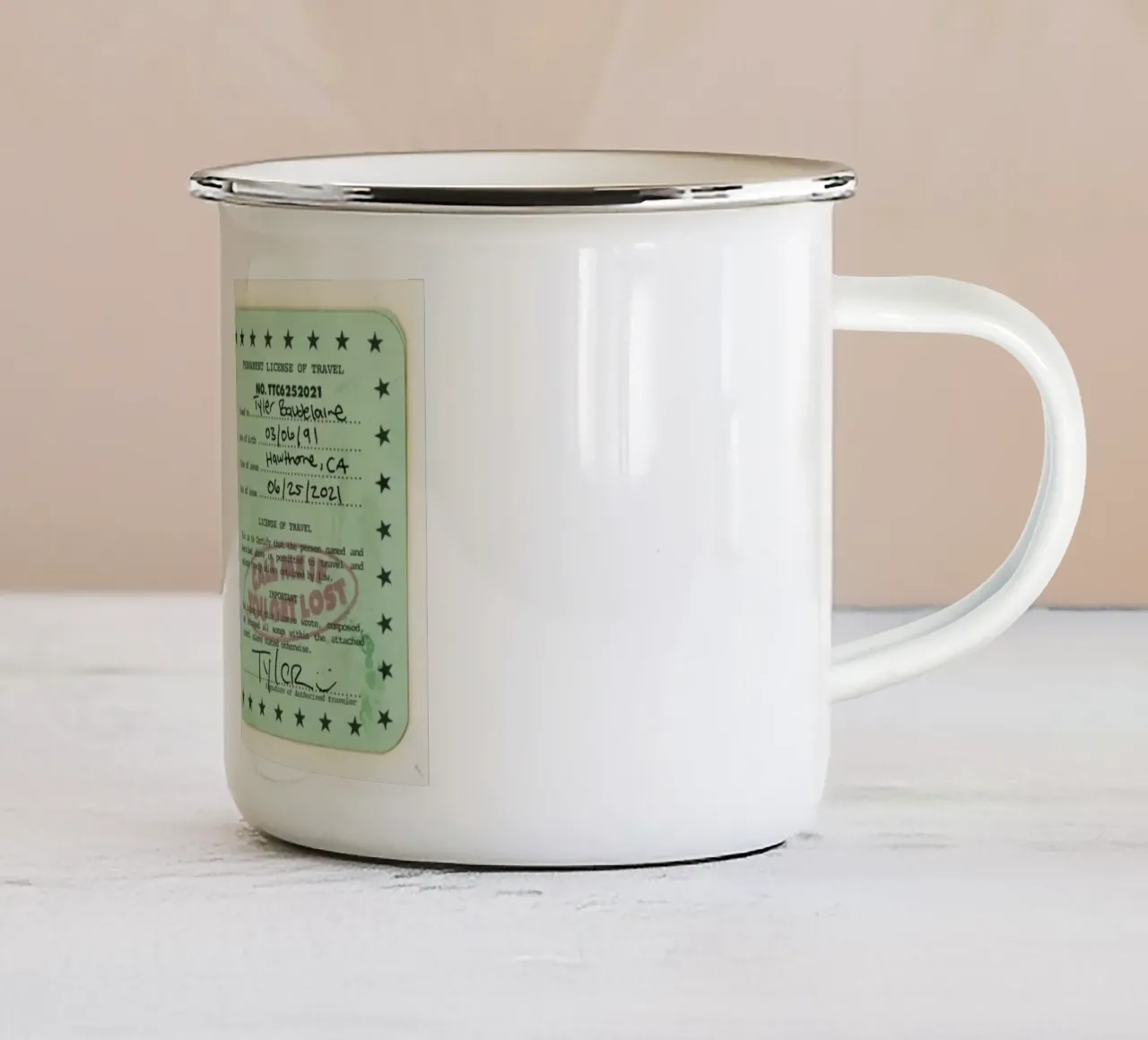 License Of Tyler The Creator - Call Me if You Get Lost mug en émail de edanfargol