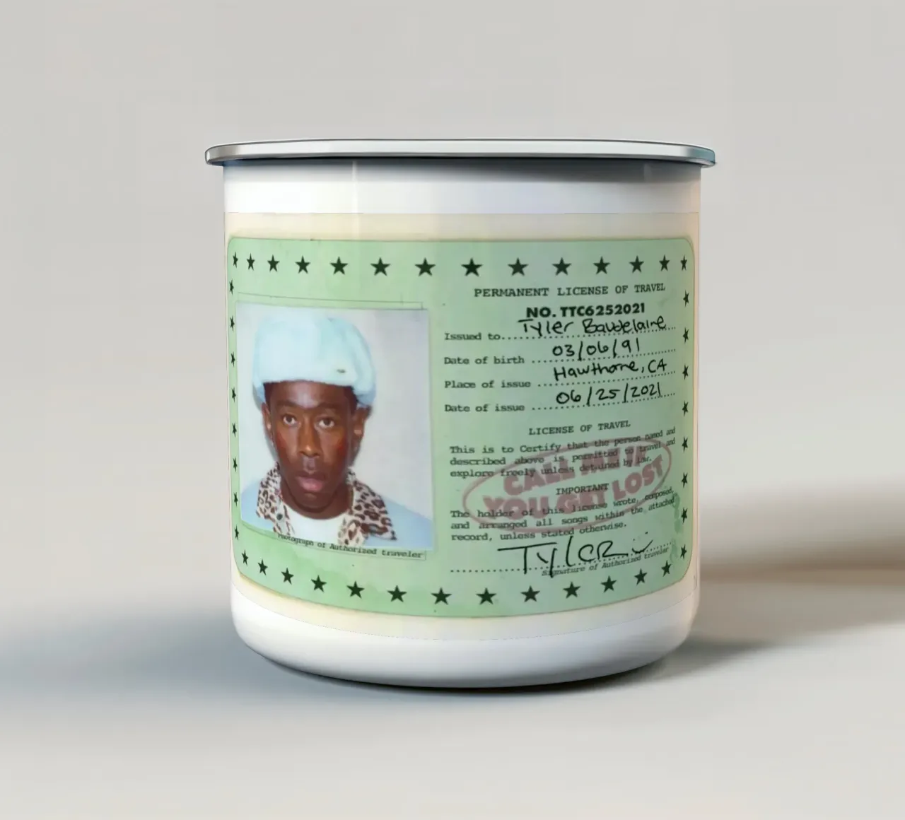 License Of Tyler The Creator - Call Me if You Get Lost mug en émail de edanfargol