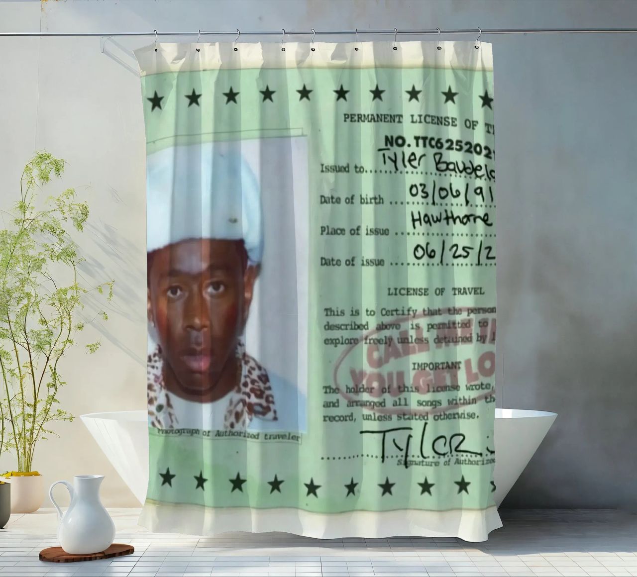 License Of Tyler The Creator - Call Me if You Get Lost tenda da doccia da edanfargol