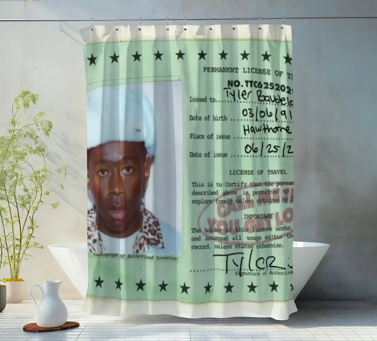 License Of Tyler The Creator - Call Me if You Get Lost Duschvorhang von edanfargol