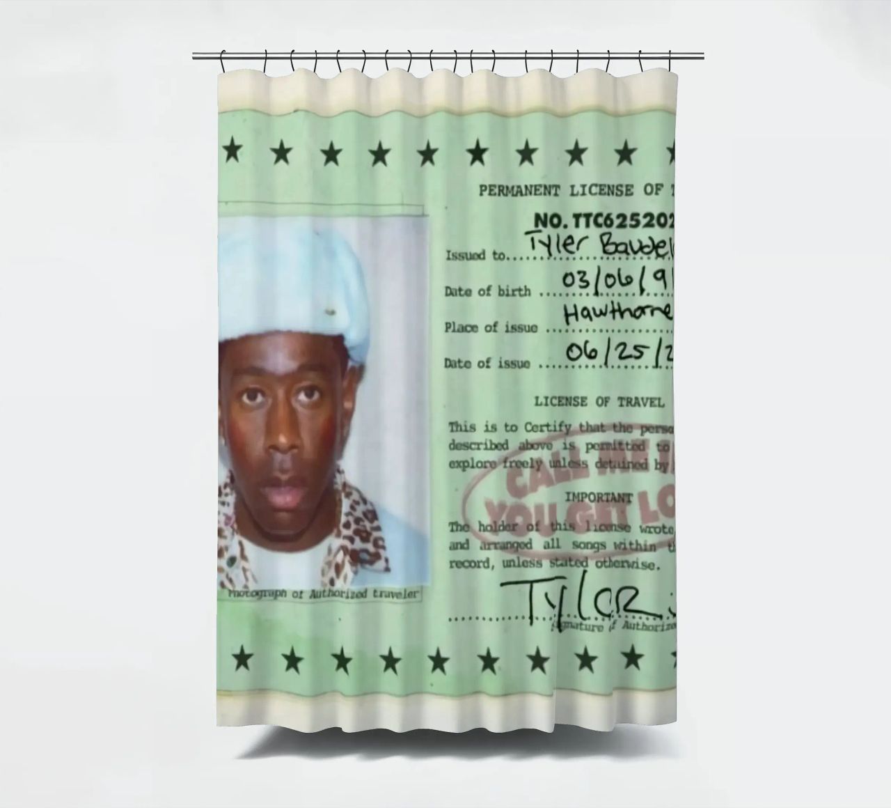License Of Tyler The Creator - Call Me if You Get Lost tenda da doccia da edanfargol