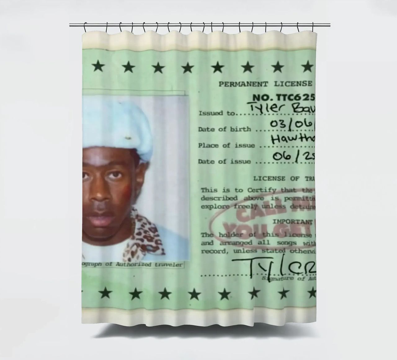 License Of Tyler The Creator - Call Me if You Get Lost tenda da doccia da edanfargol