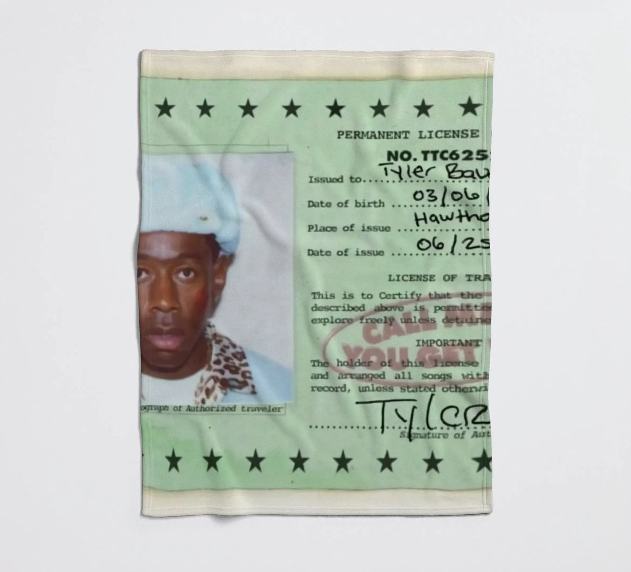 License Of Tyler The Creator - Call Me if You Get Lost coperta in pile da edanfargol