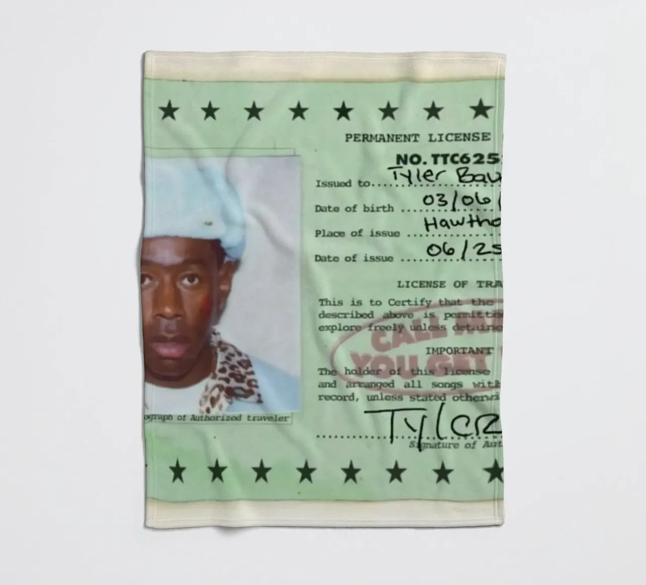 License Of Tyler The Creator - Call Me if You Get Lost Fleecedecke von edanfargol