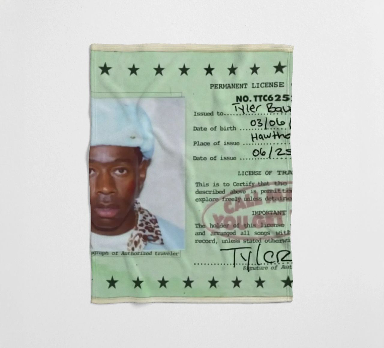 License Of Tyler The Creator - Call Me if You Get Lost coperta in pile da edanfargol