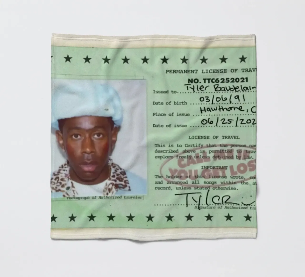 License Of Tyler The Creator - Call Me if You Get Lost coperta in pile da edanfargol