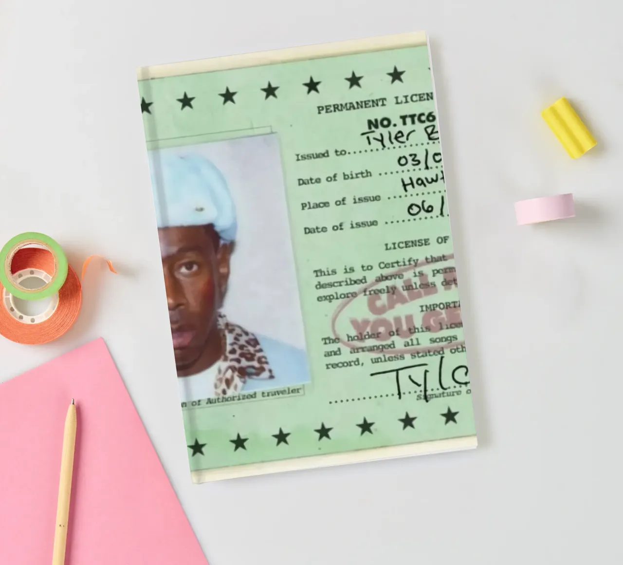 License Of Tyler The Creator - Call Me if You Get Lost notebook by edanfargol
