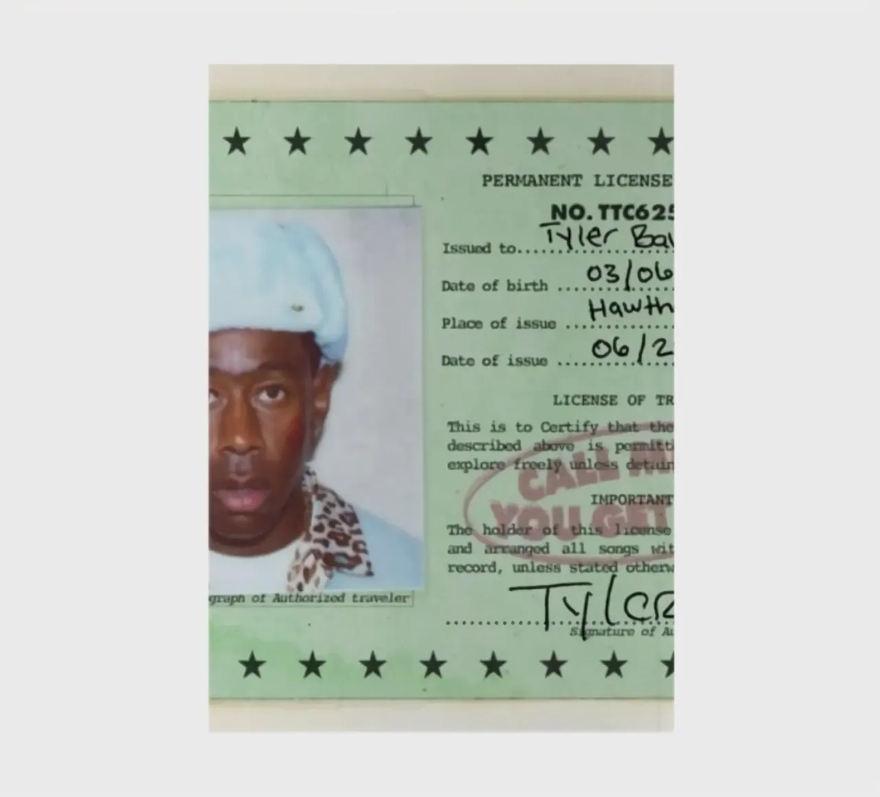 License Of Tyler The Creator - Call Me if You Get Lost notebook by edanfargol
