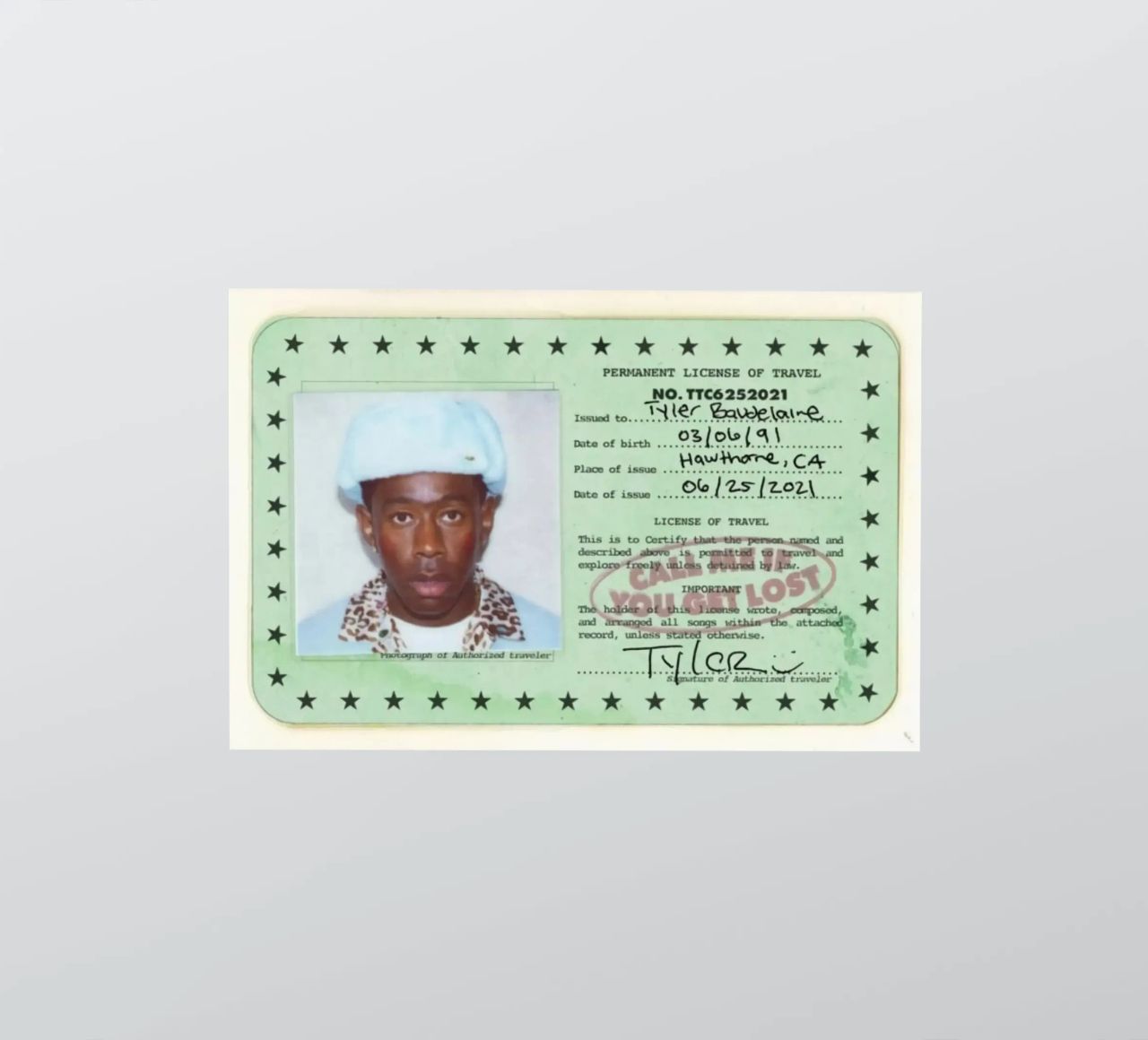 License Of Tyler The Creator - Call Me if You Get Lost adesivo da edanfargol