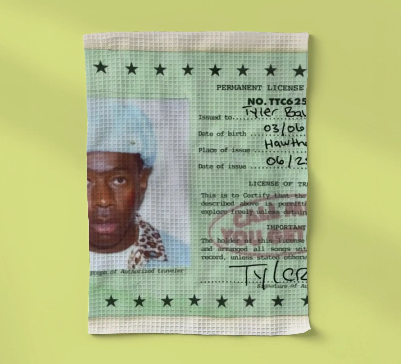 License Of Tyler The Creator - Call Me if You Get Lost canovaccio da cucina da edanfargol