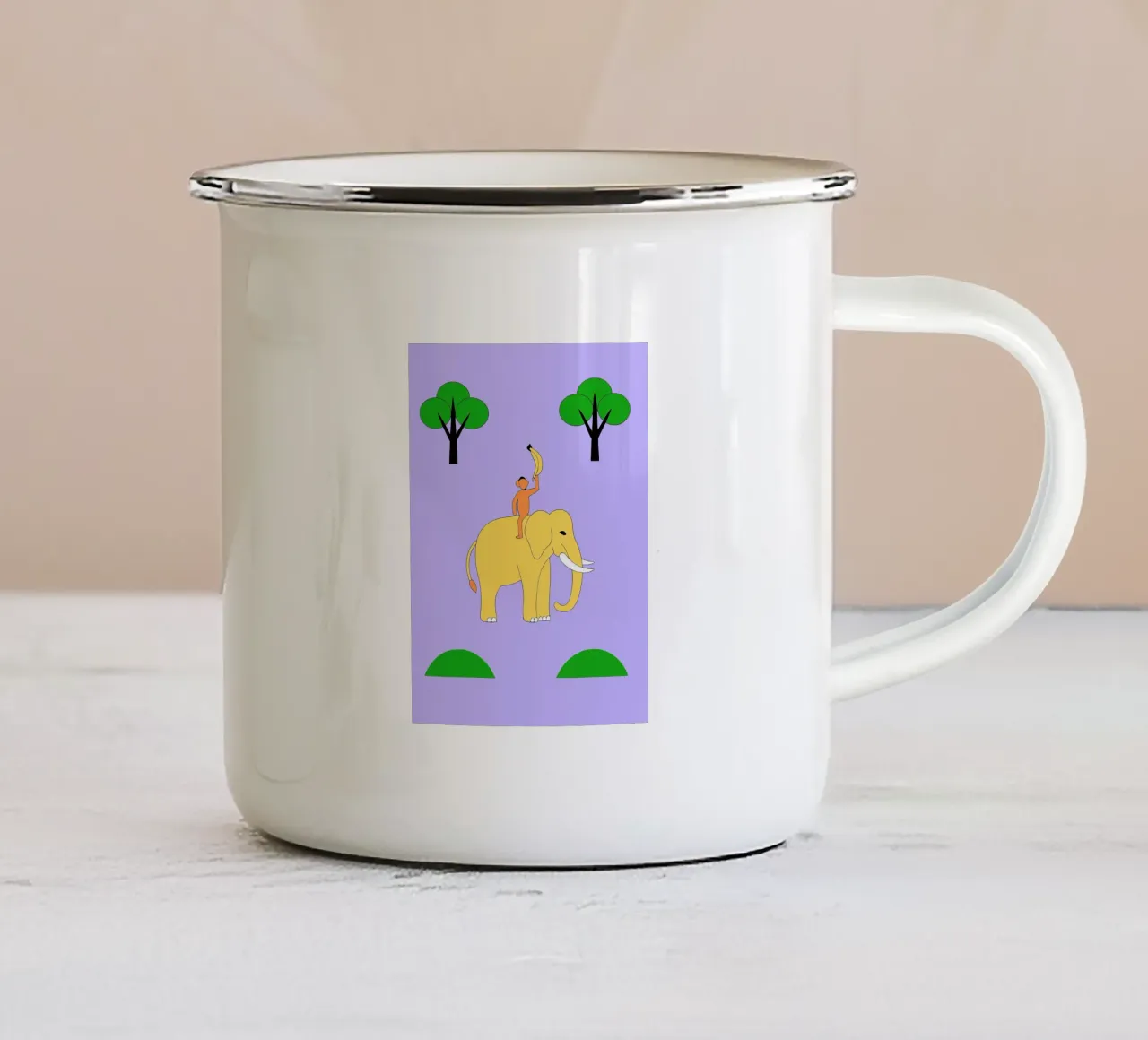 Elefante e scimmia tazza in smalto da OUR SHOP