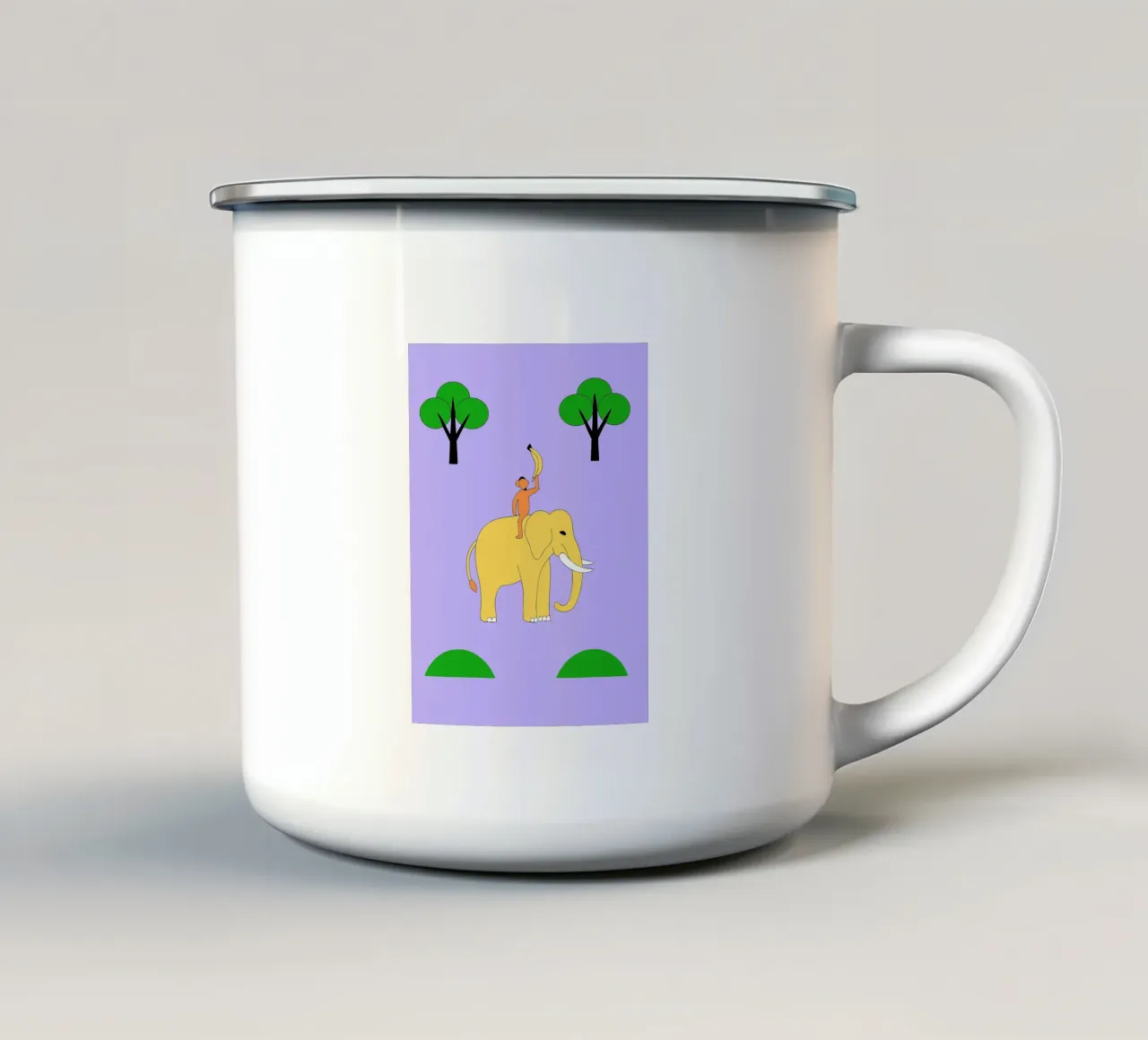 Elefante e scimmia tazza in smalto da OUR SHOP