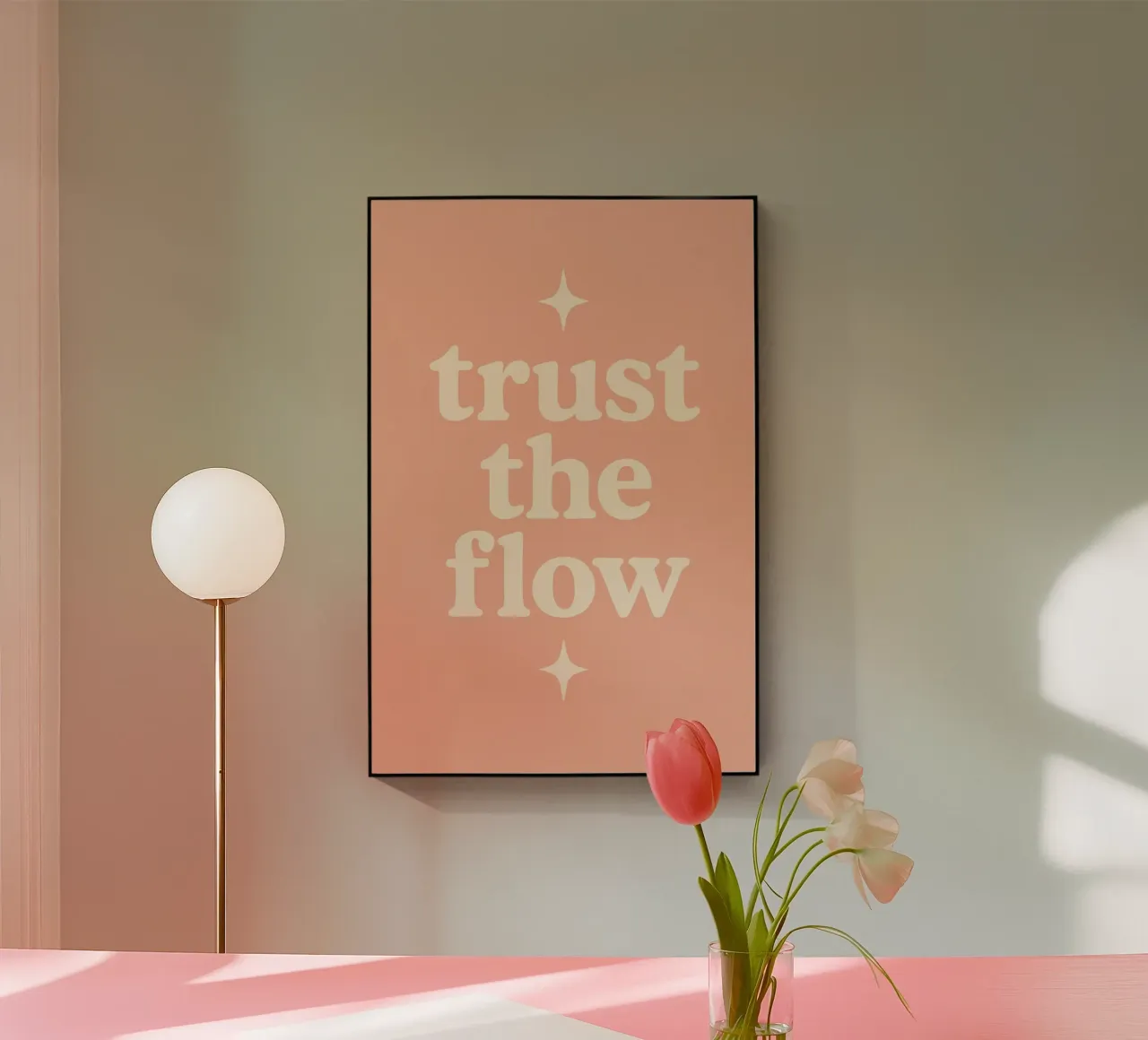 Trust The Flow (Apricot) plexiglass da treechild