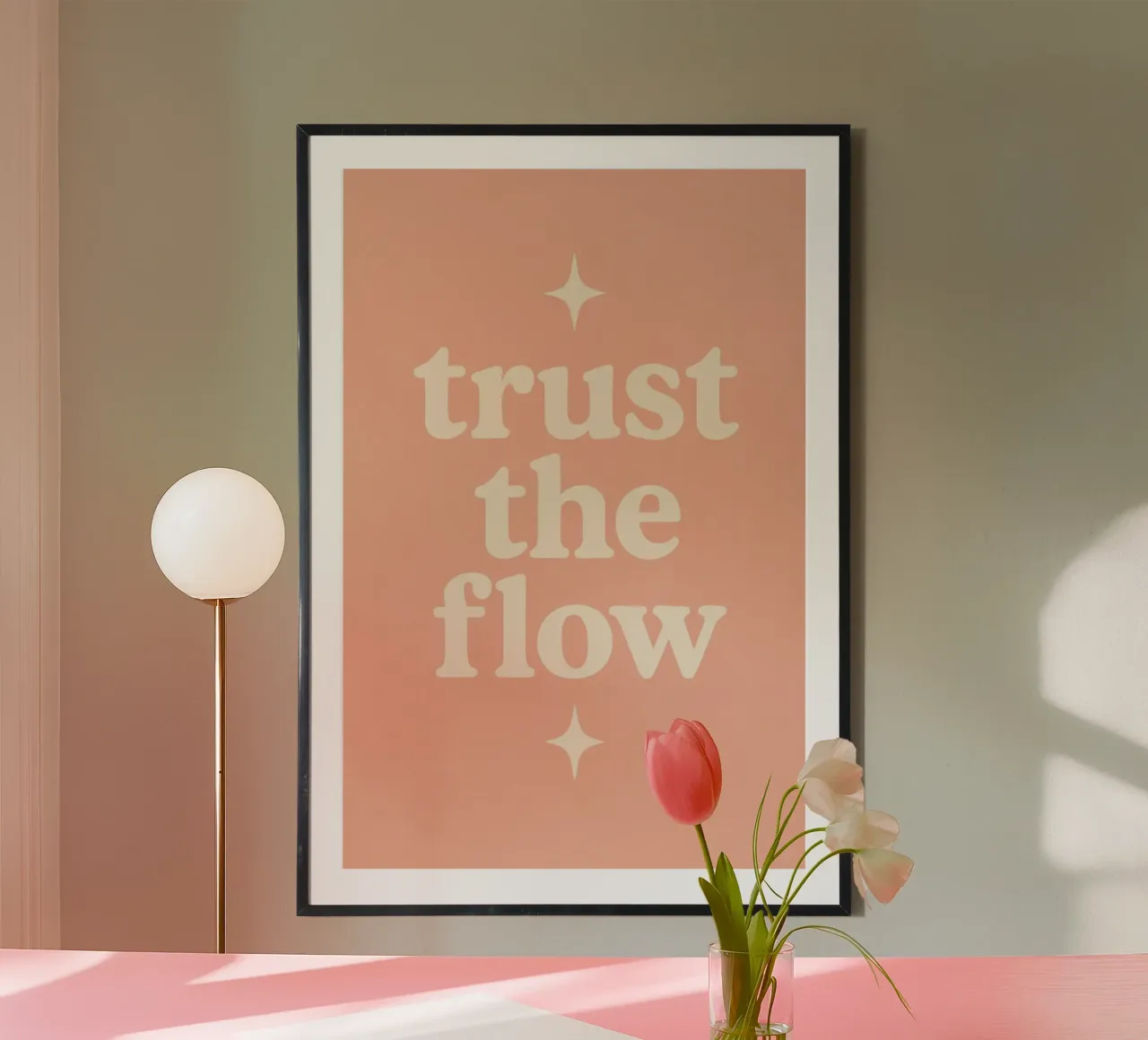 Trust The Flow (Apricot) carta hahnemühle da treechild
