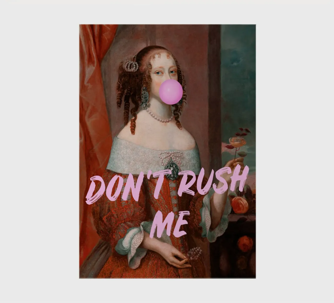 Don't Rush Me Pink Feminine Bubble Gum Art notebook by GraceDigitalArtCo