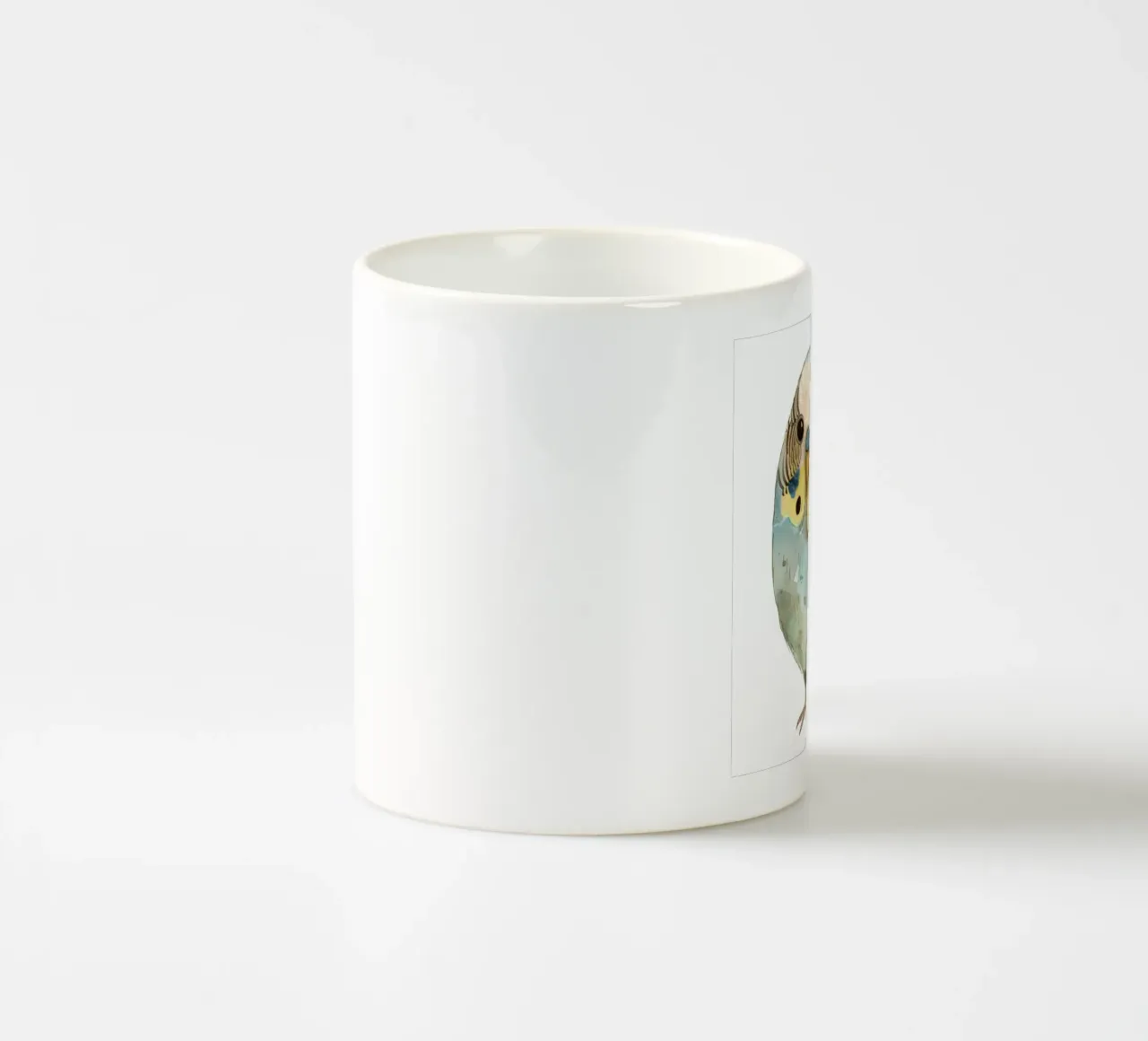 Pittura ad acquerello di un uccello Budgerigar tazza in ceramica da DesignDoodle