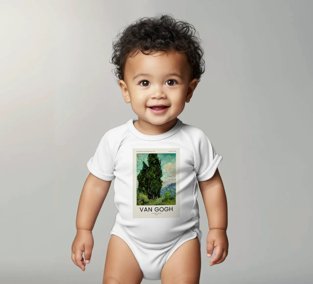 van Gogh - Cypresses body neonato maniche corte da Vintage by JUNIQE