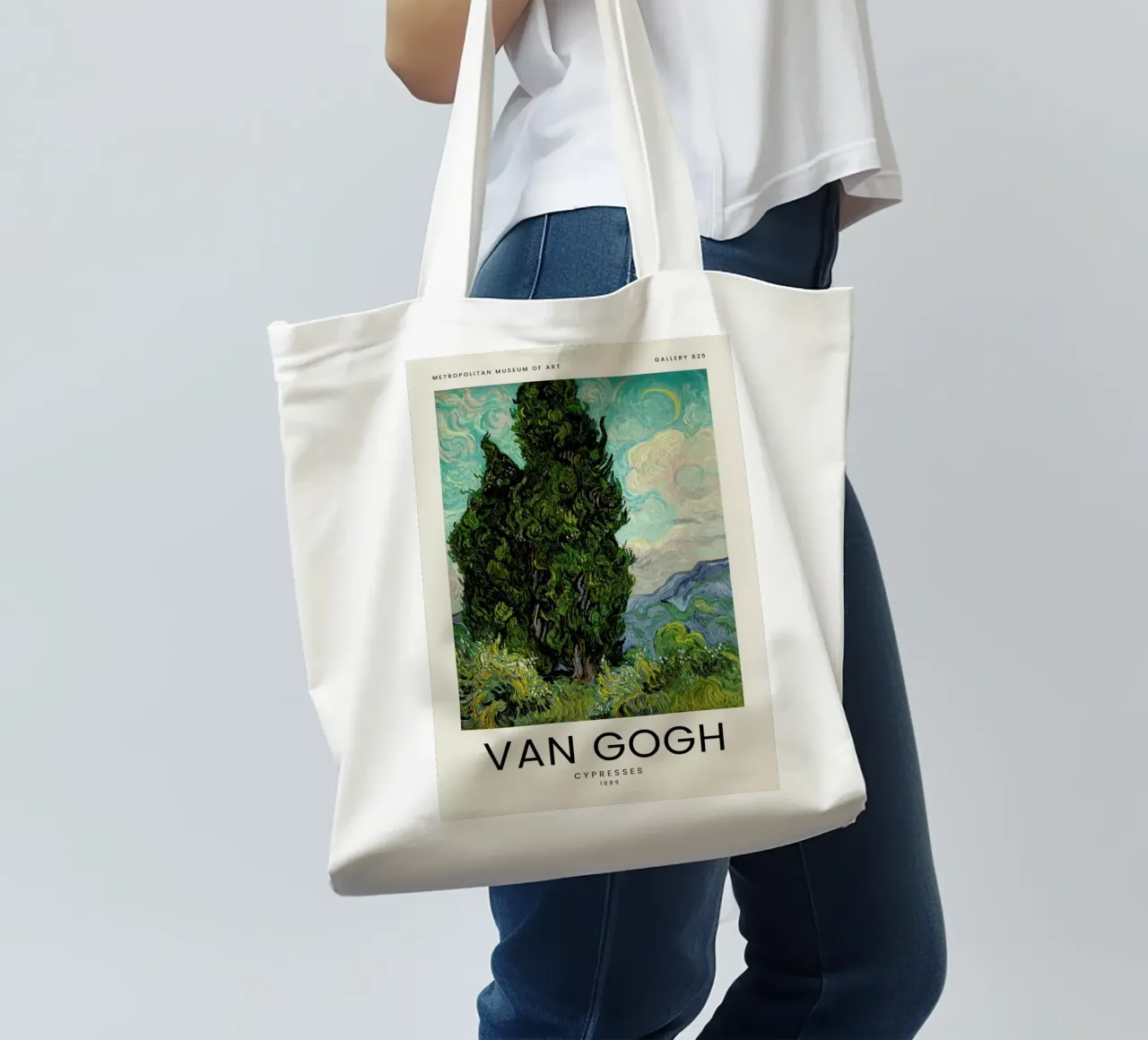 van Gogh - Cypresses borsa in juta da Vintage by JUNIQE