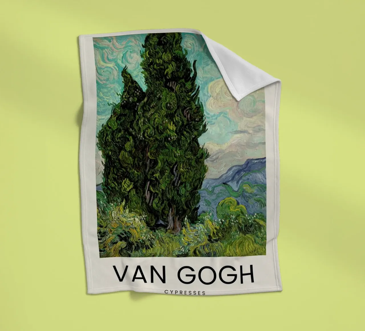 van Gogh - Cypresses coperta in pile da Vintage by JUNIQE
