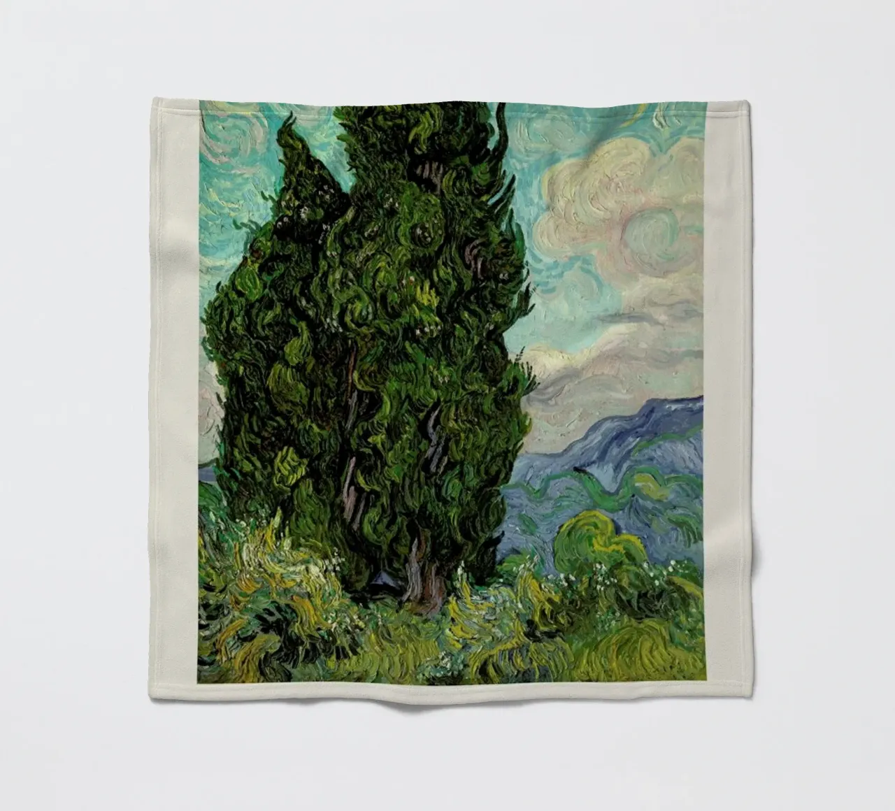van Gogh - Cypresses coperta in pile da Vintage by JUNIQE
