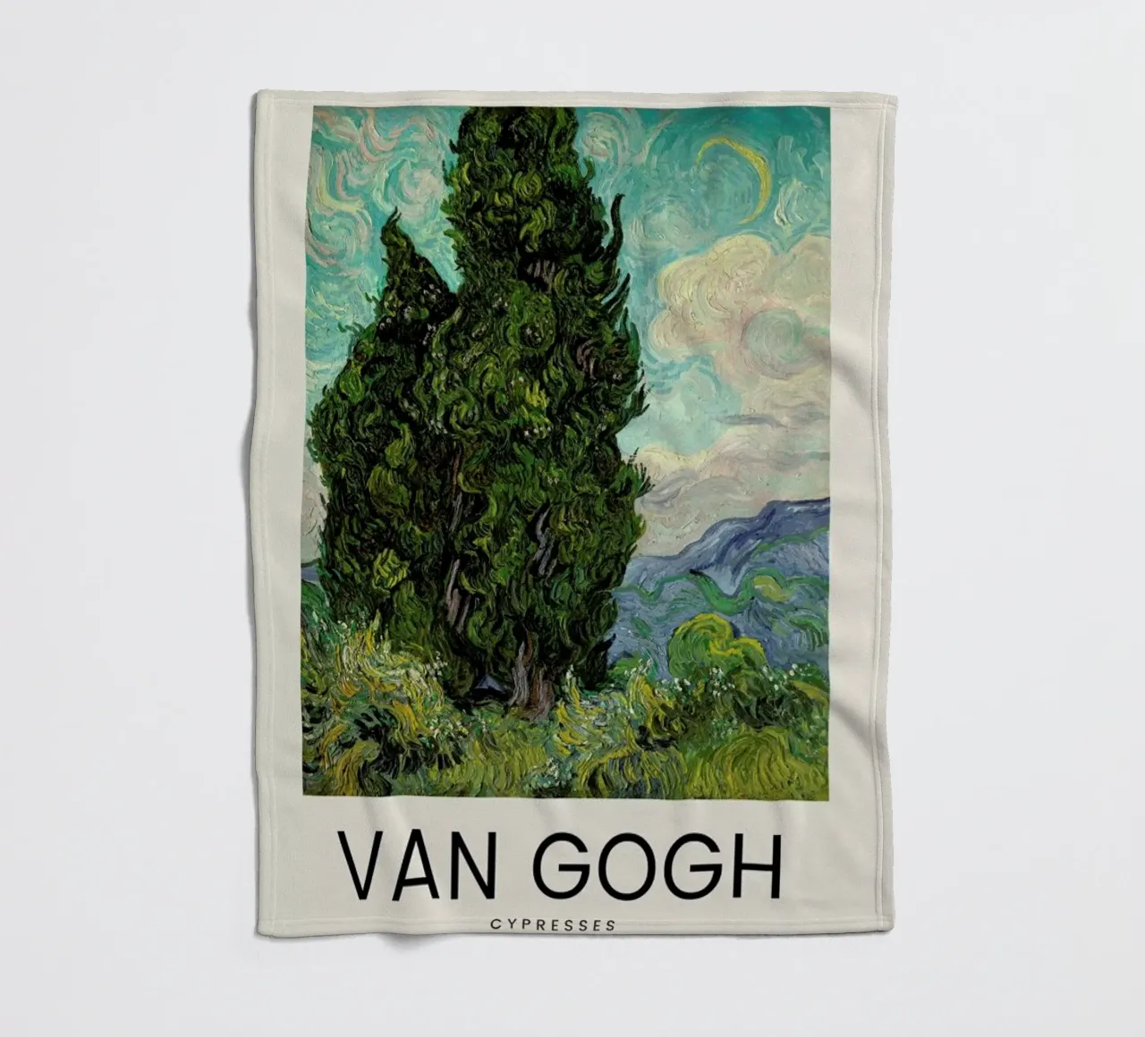 van Gogh - Cypresses coperta in pile da Vintage by JUNIQE