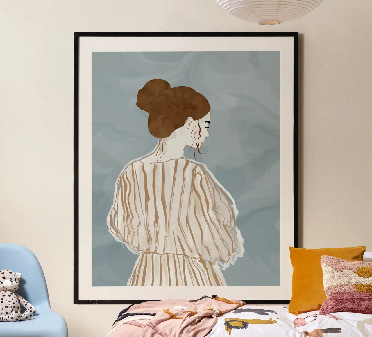 Donna da sola poster con telaio in plastica da Sannel Larson